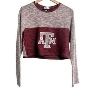 Nuyu Ladies Texas A&M Aggie Terry Crop Long Sleeve Top XL Brand New